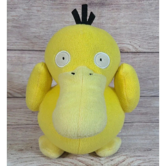 Tomy Pokemon Plush Psyduck Stuffed Animal Toy Yellow Black 9" - Picture 1 of 6